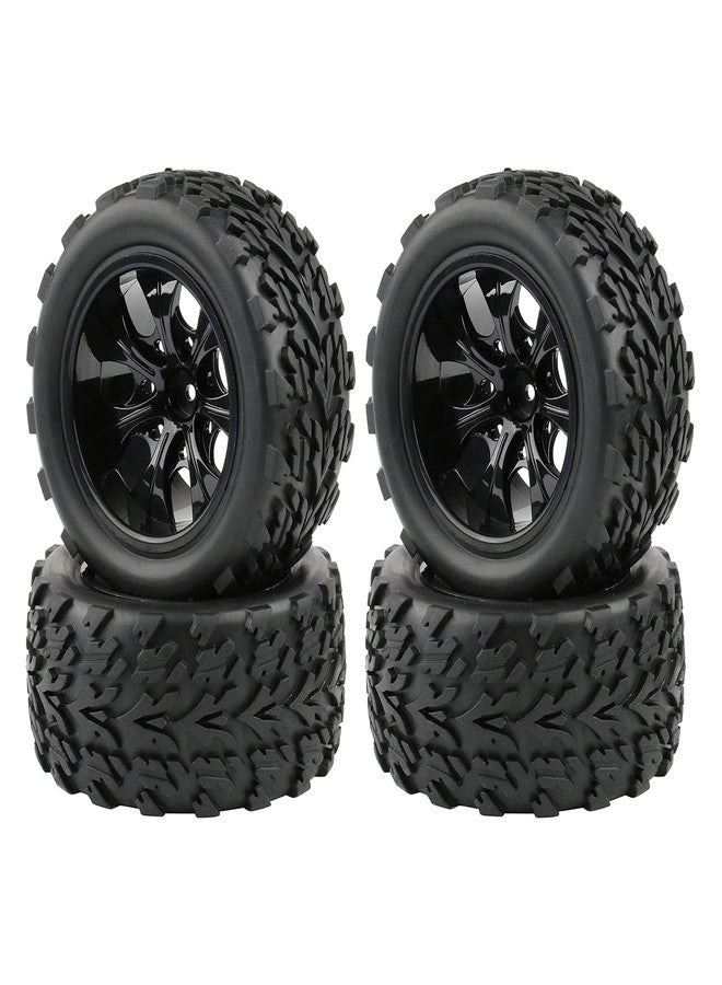Rowiz 4PCS 1/10 Scale RC Tires and Wheels 12mm Hex - for Traxxas Rustler Stampede Slash, Off-Road Monster Truck Tires with M4 Lock Nuts & Wrench - Image 2